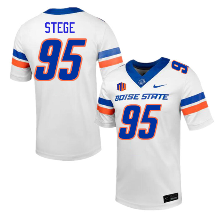 Max Stege Jersey, Boise State Broncos #95 Max Stege Football Jersey College Uniforms-White